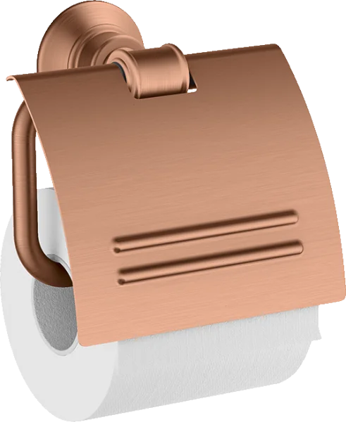 Axor Montreux Toilet Roll Holder With Cover Brushed Red Gold