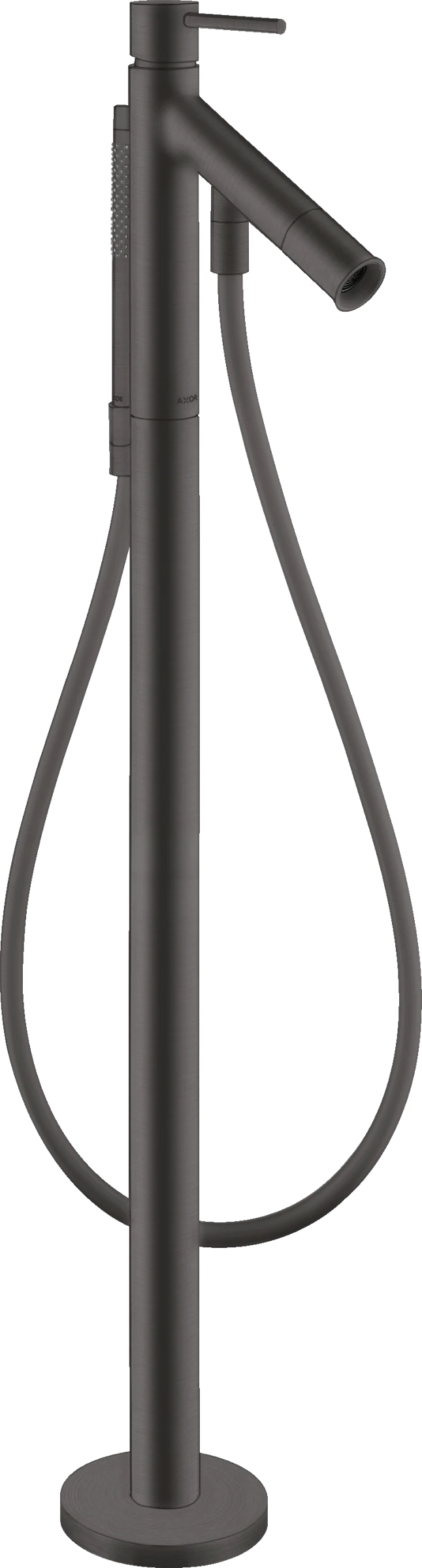 Axor Starck Single Lever Bath Mixer Floor-standing With Pin Handle Brushed Black Chrome