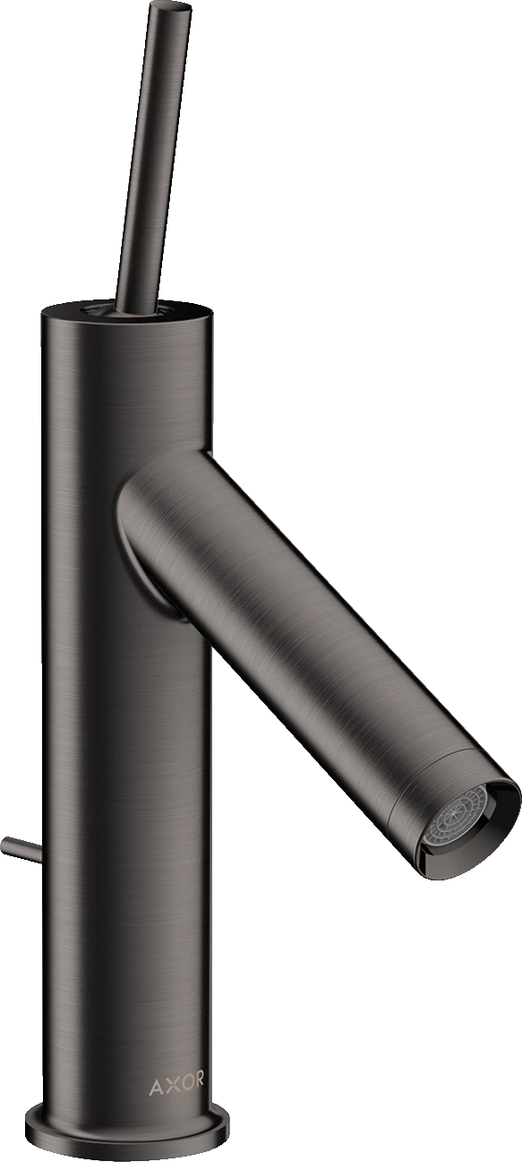 Axor Starck Single Lever Basin Mixer 90 With Pin Handle And Pop-up Waste Brushed Black Chrome
