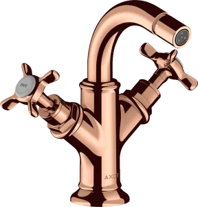 Axor Montreux 2-handle Bidet Mixer With Cross Handles And Pop-up Waste Polished Red Gold