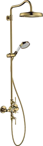 Axor Montreux Showerpipe With Thermostatic Mixer And 1jet Overhead Shower 240 Gold Polished