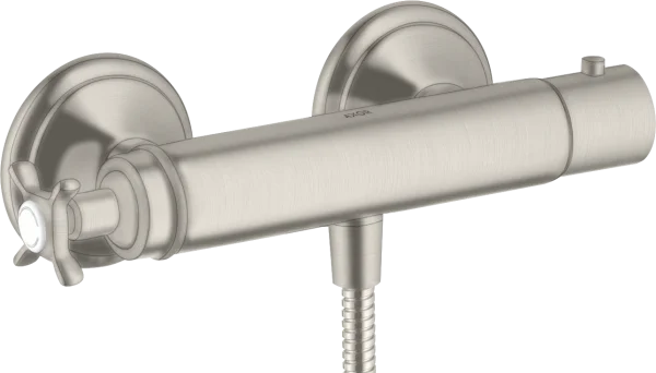 Axor Montreux Thermostatic Shower Mixer For Exposed Installation With Cross Handle Stainless Steel