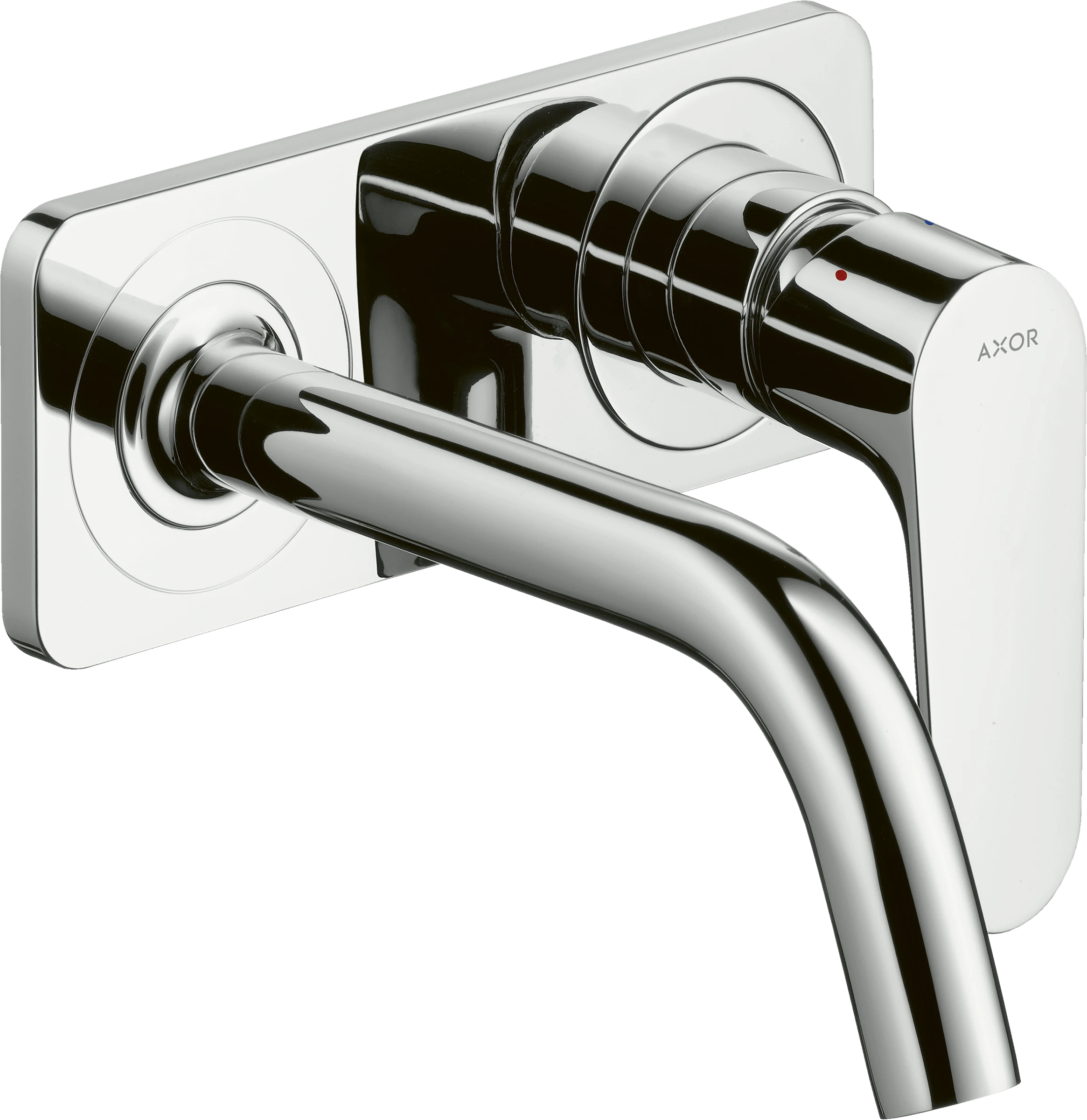 Axor Citterio M Single Lever Basin Mixer For Concealed Installation Wall-mounted With Spout 167 Mm And Plate Chrome