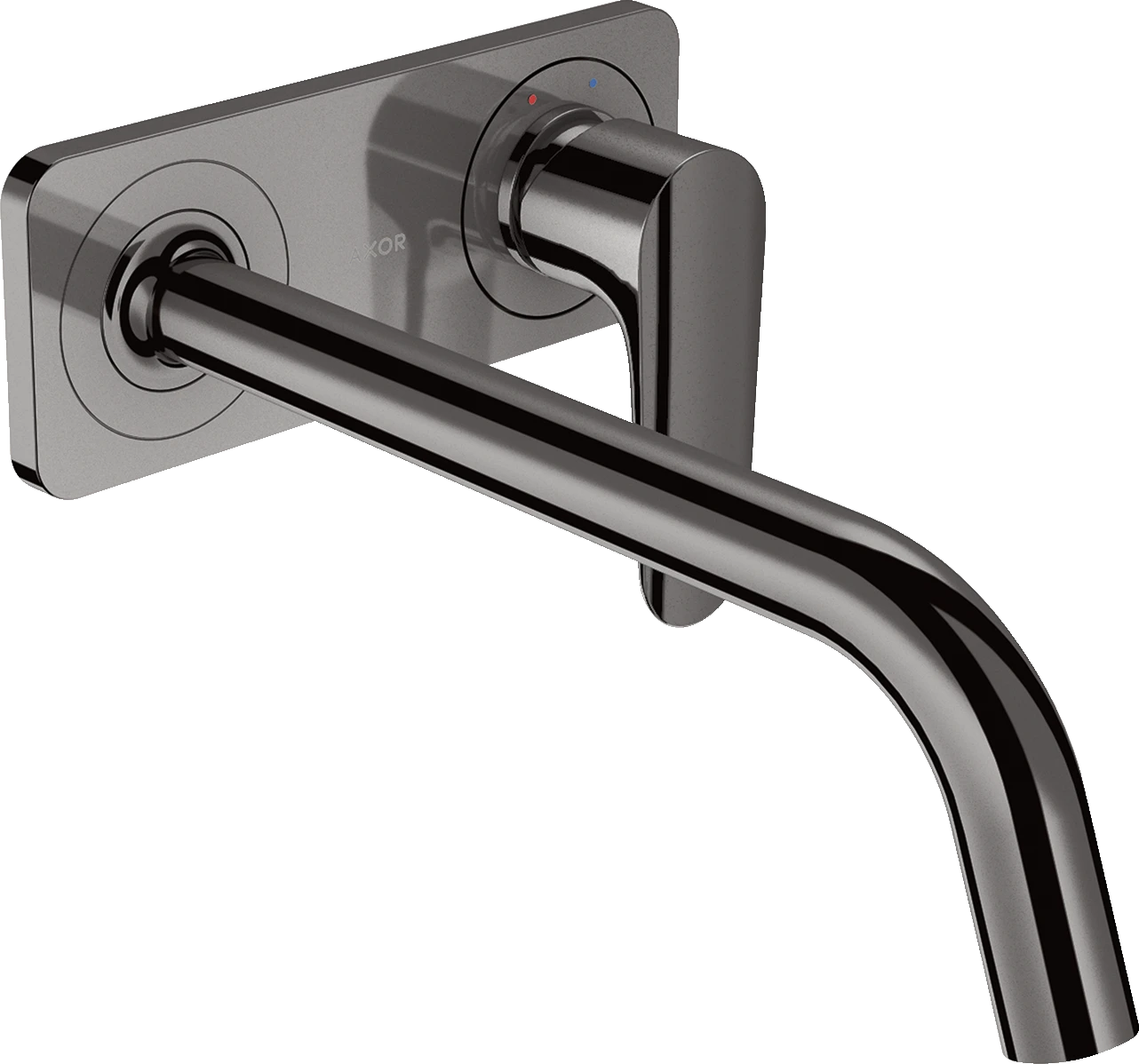 Axor Citterio M Single Lever Basin Mixer For Concealed Installation Wall-mounted With Spout 227 Mm And Plate Polished Black Chrome