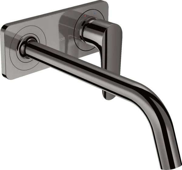Axor Citterio M Single Lever Basin Mixer For Concealed Installation Wall-mounted With Spout 227 Mm And Plate Polished Black Chrome