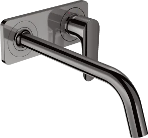 Axor Citterio M Single Lever Basin Mixer For Concealed Installation Wall-mounted With Spout 227 Mm And Plate Polished Black Chrome