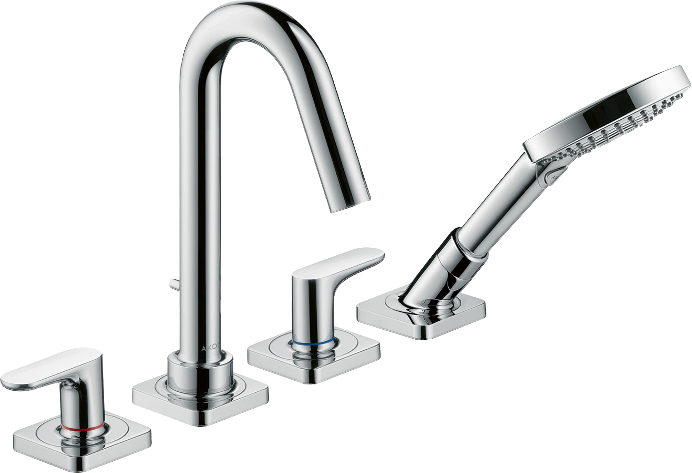 Axor Citterio M 4-hole Rim-mounted Bath Mixer With Lever Handles And Escutcheons Chrome
