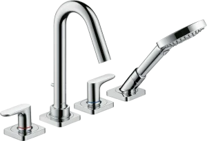 Axor Citterio M 4-hole Rim-mounted Bath Mixer With Lever Handles And Escutcheons Chrome