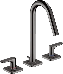 Axor Citterio M 3-hole Basin Mixer 160 With Lever Handles, Escutcheons And Pop-up Waste Polished Black Chrome