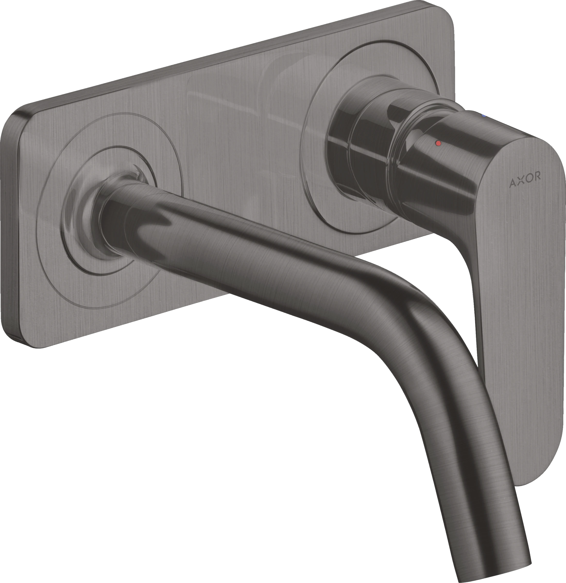 Axor Citterio M Single Lever Basin Mixer For Concealed Installation Wall-mounted With Spout 167 Mm And Plate Brushed Black Chrome