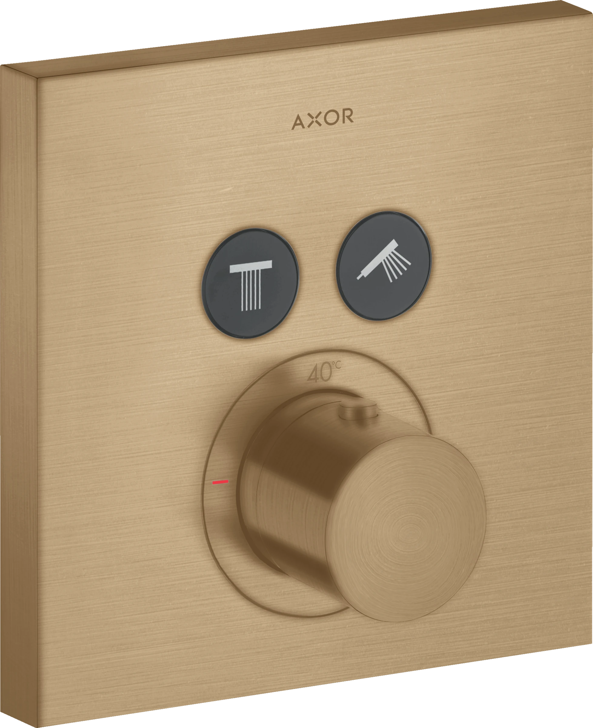Axor Showersolutions Thermostatic Mixer Square For Concealed Installation For 2 Outlets Brushed Bronze