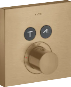 Axor Showersolutions Thermostatic Mixer Square For Concealed Installation For 2 Outlets Brushed Bronze