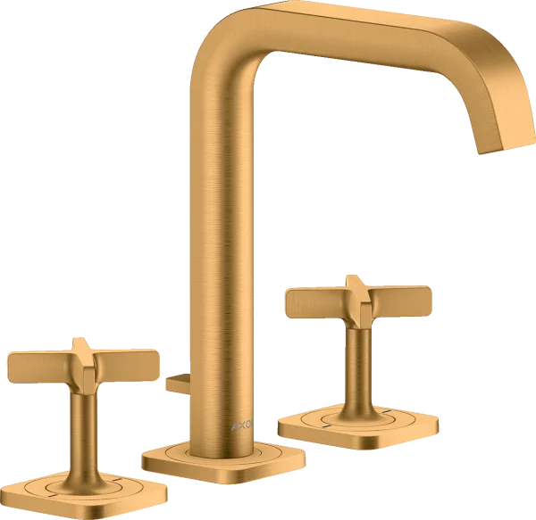 Axor Citterio E 3-hole Basin Mixer 170 With Escutcheons And Pop-up Waste Gold Brushed