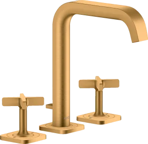 Axor Citterio E 3-hole Basin Mixer 170 With Escutcheons And Pop-up Waste Gold Brushed