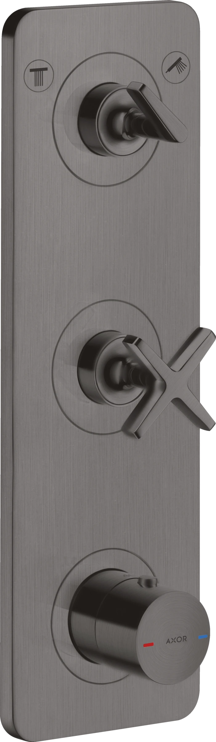 Axor Citterio E Thermostatic Module 380/120 For Concealed Installation For 2 Outlets With Plate Brushed Black Chrome