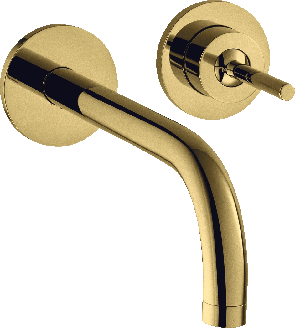 Axor Uno Single Lever Basin Mixer For Concealed Installation Wall-mounted With Spout 225 Mm And Escutcheons Gold Polished
