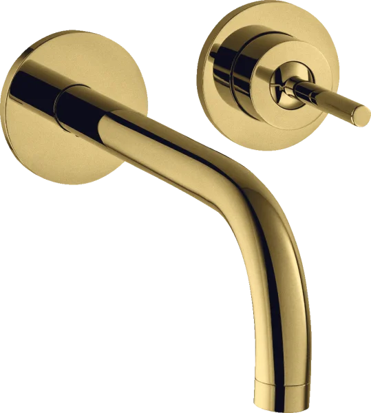 Axor Uno Single Lever Basin Mixer For Concealed Installation Wall-mounted With Spout 225 Mm And Escutcheons Gold Polished