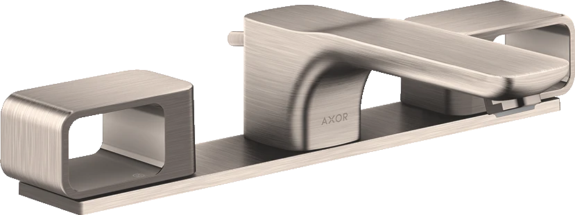 Axor Urquiola 3-hole Basin Mixer 50 With Plate And Pop-up Waste Stainless Steel