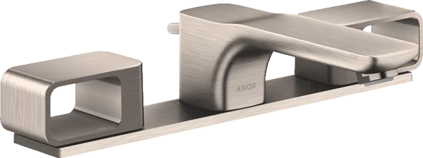 Axor Urquiola 3-hole Basin Mixer 50 With Plate And Pop-up Waste Stainless Steel