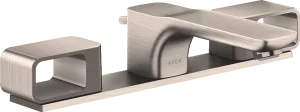 Axor Urquiola 3-hole Basin Mixer 50 With Plate And Pop-up Waste Stainless Steel