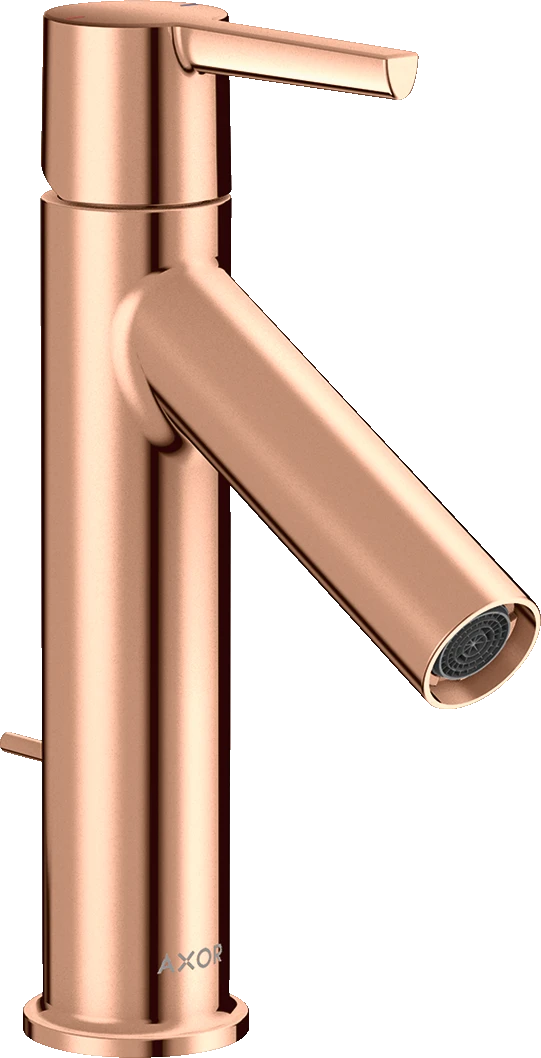 Axor Starck Single Lever Basin Mixer 100 With Lever Handle And Pop-up Waste Polished Red Gold