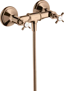 Axor Montreux 2-handle Manual Shower Mixer For Exposed Installation With Cross Handles Polished Red Gold