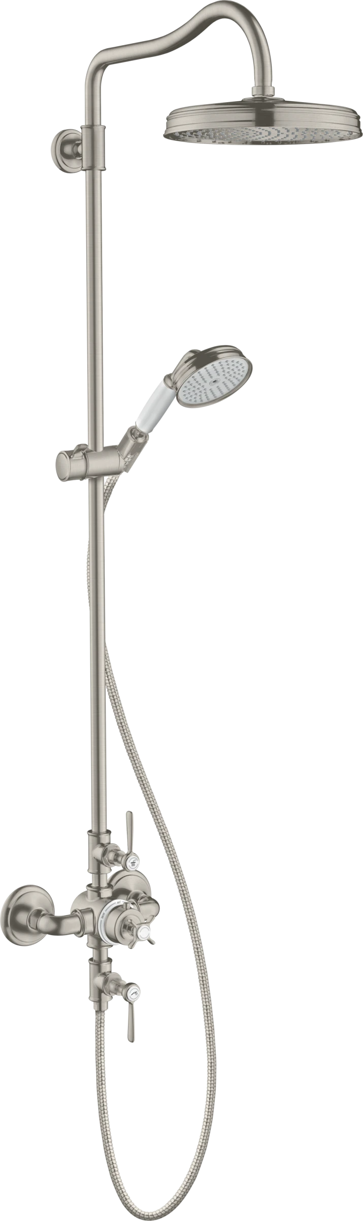 Axor Montreux Showerpipe With Thermostatic Mixer And 1jet Overhead Shower 240 Stainless Steel
