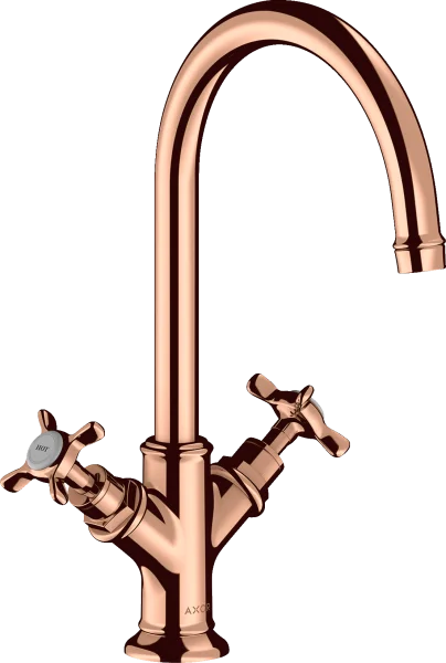 Axor Montreux 2-handle Basin Mixer 210 With Cross Handles Without Waste Polished Red Gold