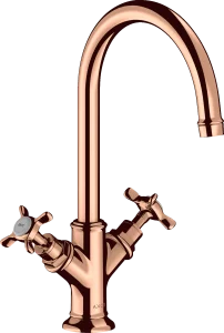 Axor Montreux 2-handle Basin Mixer 210 With Cross Handles Without Waste Polished Red Gold