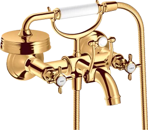 Axor Montreux 2-handle Manual Bath Mixer For Exposed Installation With Cross Handles Gold Polished