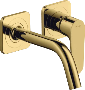 Axor Citterio M Single Lever Basin Mixer For Concealed Installation Wall-mounted With Spout 167 Mm And Escutcheons Gold Polished