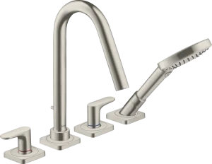Axor Citterio M 4-hole Tile Mounted Bath Mixer With Lever Handles And Escutcheons Stainless Steel