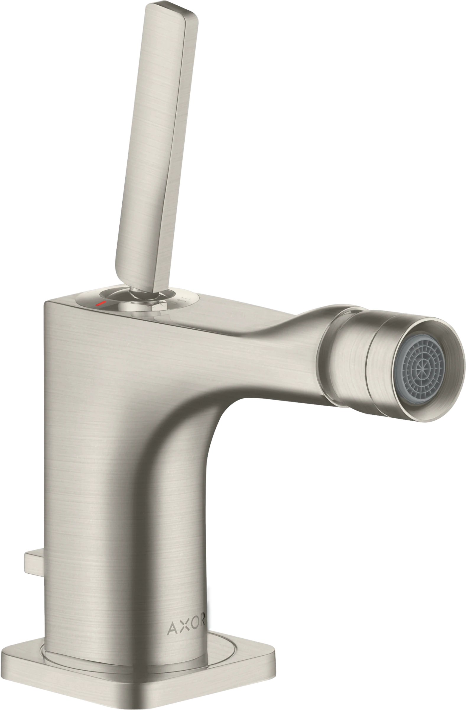 Axor Citterio E Single Lever Bidet Mixer With Pin Handle And Pop-up Waste Stainless Steel
