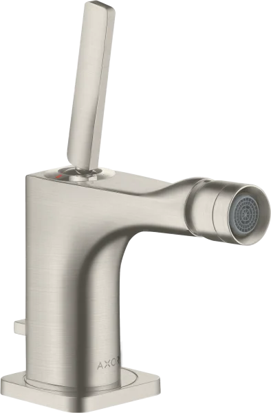 Axor Citterio E Single Lever Bidet Mixer With Pin Handle And Pop-up Waste Stainless Steel