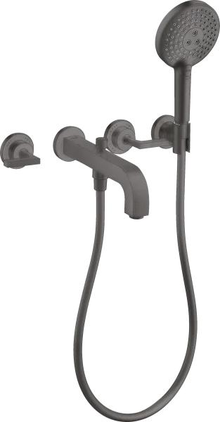 Axor Citterio 3-hole Bath Mixer For Concealed Installation Wall-mounted With Lever Handles And Escutcheons Brushed Black Chrome