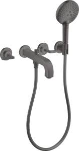 Axor Citterio 3-hole Bath Mixer For Concealed Installation Wall-mounted With Lever Handles And Escutcheons Brushed Black Chrome