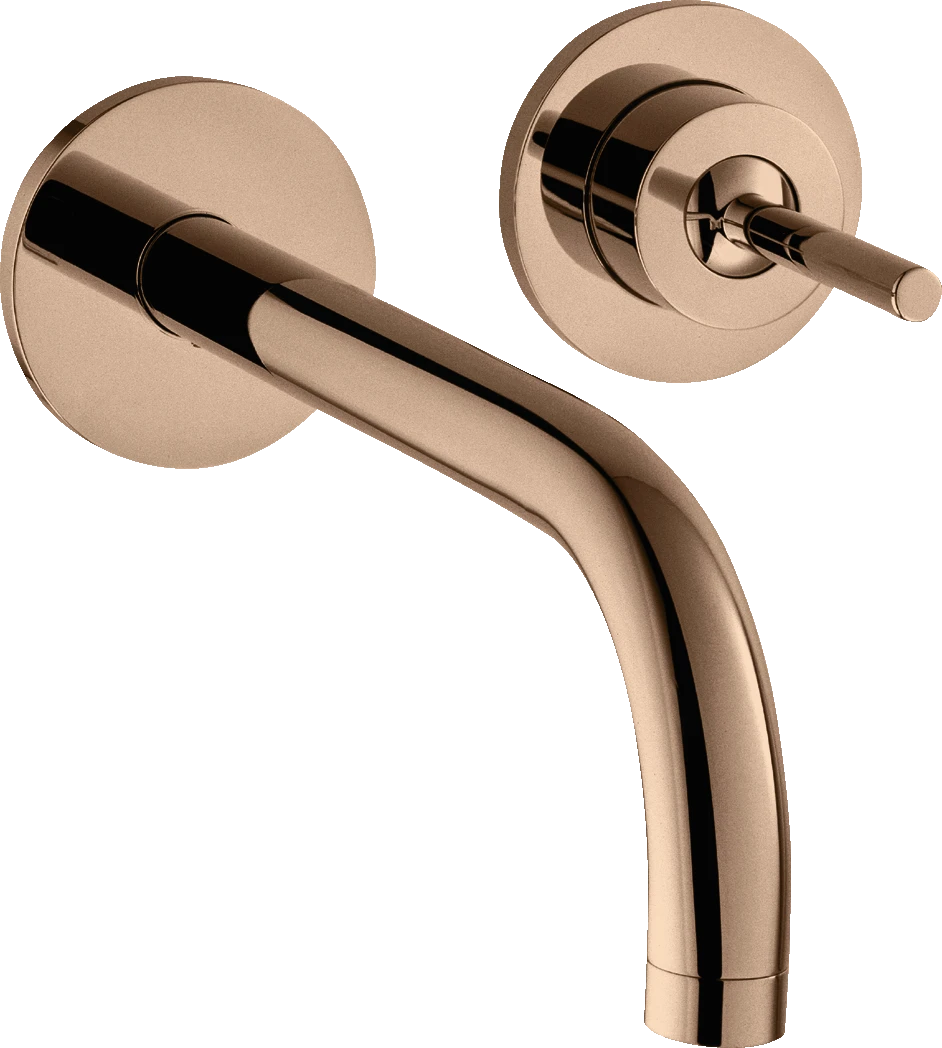Axor Uno Single Lever Basin Mixer For Concealed Installation Wall-mounted With Spout 225 Mm And Escutcheons Polished Red Gold