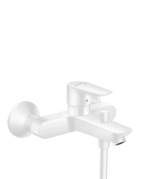Hansgrohe Talis E Single Lever Manual Bath Mixer For Exposed Installation Matt White