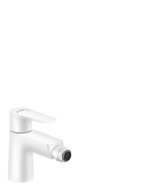 Hansgrohe Talis E Single Lever Bidet Mixer With Pop-up Waste Matt White