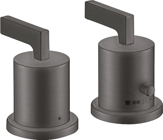 Axor Citterio 2-hole Rim-mounted Thermostatic Bath Mixer With Lever Handles Brushed Black Chrome