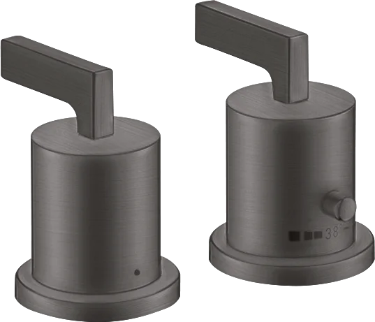 Axor Citterio 2-hole Rim-mounted Thermostatic Bath Mixer With Lever Handles Brushed Black Chrome