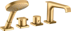Axor Citterio E 4-hole Rim-mounted Thermostatic Bath Mixer Brushed Brass