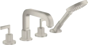 Axor Citterio 4-hole Rim-mounted Bath Mixer With Lever Handles And Escutcheons Stainless Steel