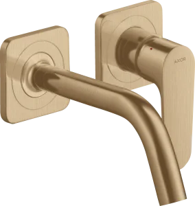 Axor Citterio M Single Lever Basin Mixer For Concealed Installation Wall-mounted With Spout 167 Mm And Escutcheons Brushed Bronze