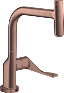 Axor Citterio Single Lever Kitchen Mixer Select 230 With Pull-out Spout Brushed Red Gold