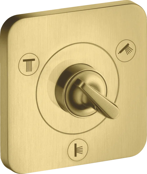 Axor Citterio E Shut-off / Diverter Valve Trio / Quattro Finish Set 120 Mm X 120 Mm Brushed Brass