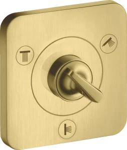 Axor Citterio E Shut-off / Diverter Valve Trio / Quattro Finish Set 120 Mm X 120 Mm Brushed Brass