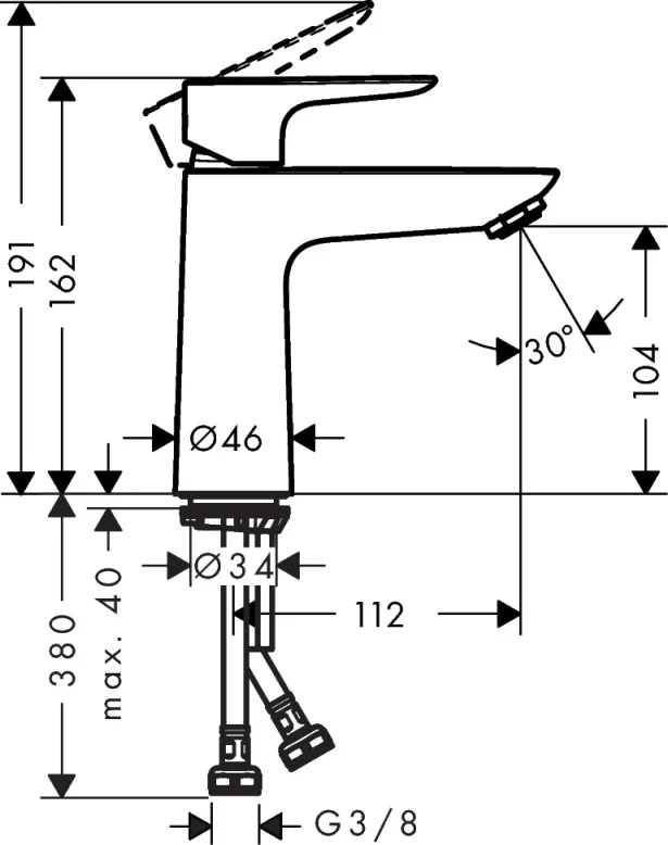 Hansgrohe Talis E Manual Mixers 354 X 180 X 75mm White - Matt detail view - Image 2
