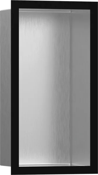 Hansgrohe Xtrastoris Individual Wall Niche Brushed Stainless Steel With Design Frame 300/150/100 Matt Black