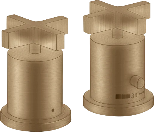 Axor Citterio 2-hole Rim-mounted Thermostatic Bath Mixer With Cross Handles Brushed Bronze